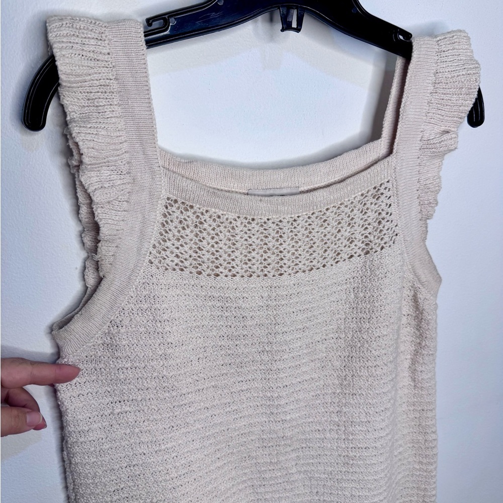 Loft Outlet Crochet Knit Ruffle Tank - Picture 2 of 6